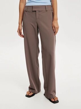 Cotton On Women’s Brown Lola Low Rise Suit Trousers Pants Straight Leg Size 0
